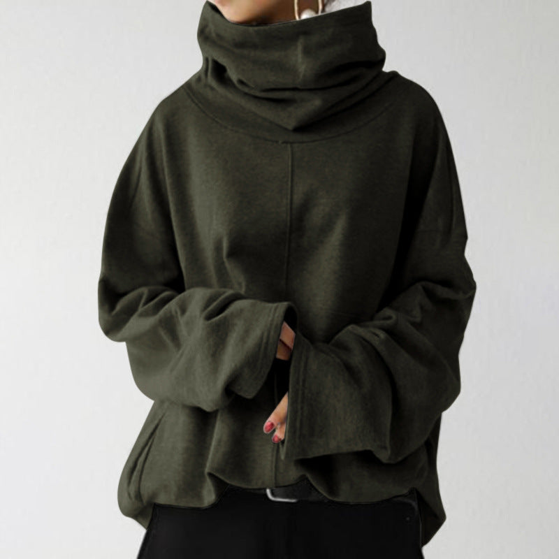 Hermine - Trendiger einfarbiger Turtle-Neck Pullover