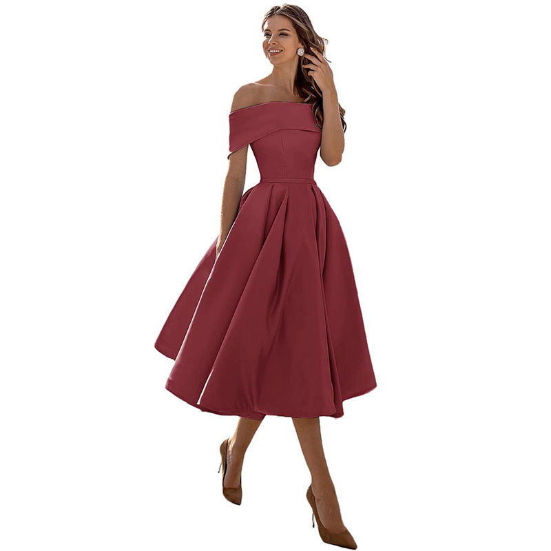 Henny - Edles trägerloses Partykleid aus Satin