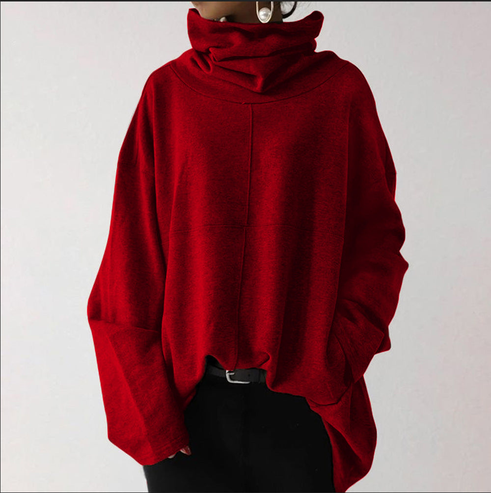 Hermine - Trendiger einfarbiger Turtle-Neck Pullover