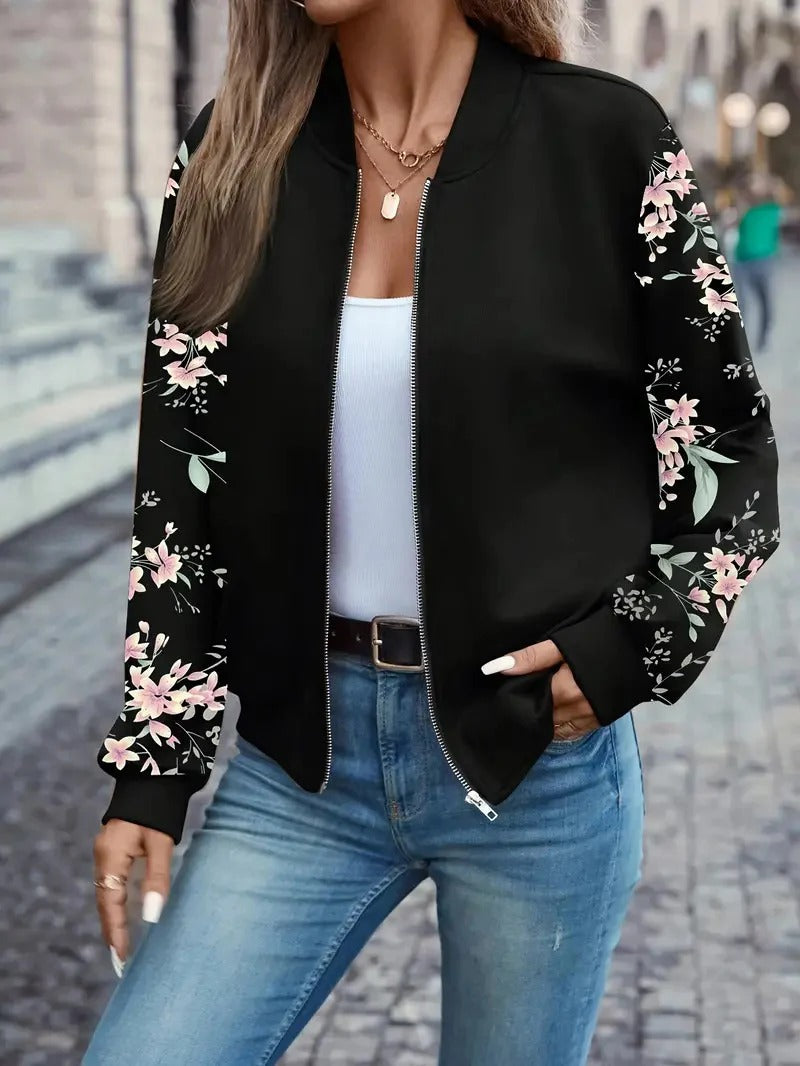 Rositah - Stilvolle Blumen Bomberjacke