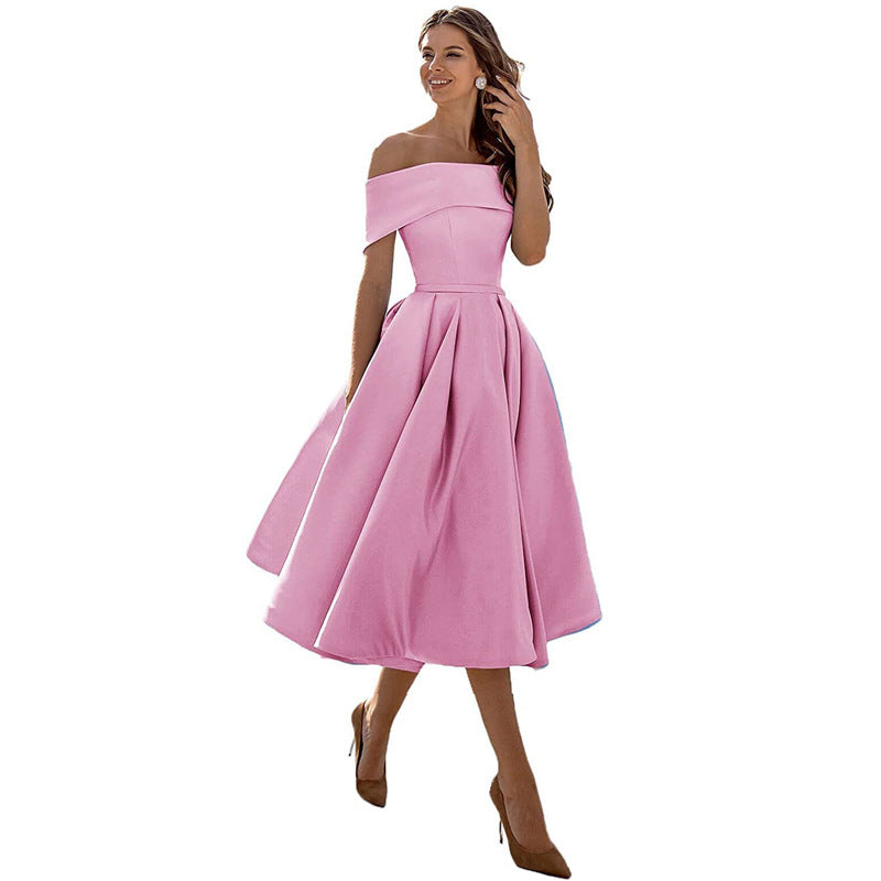 Henny - Edles trägerloses Partykleid aus Satin