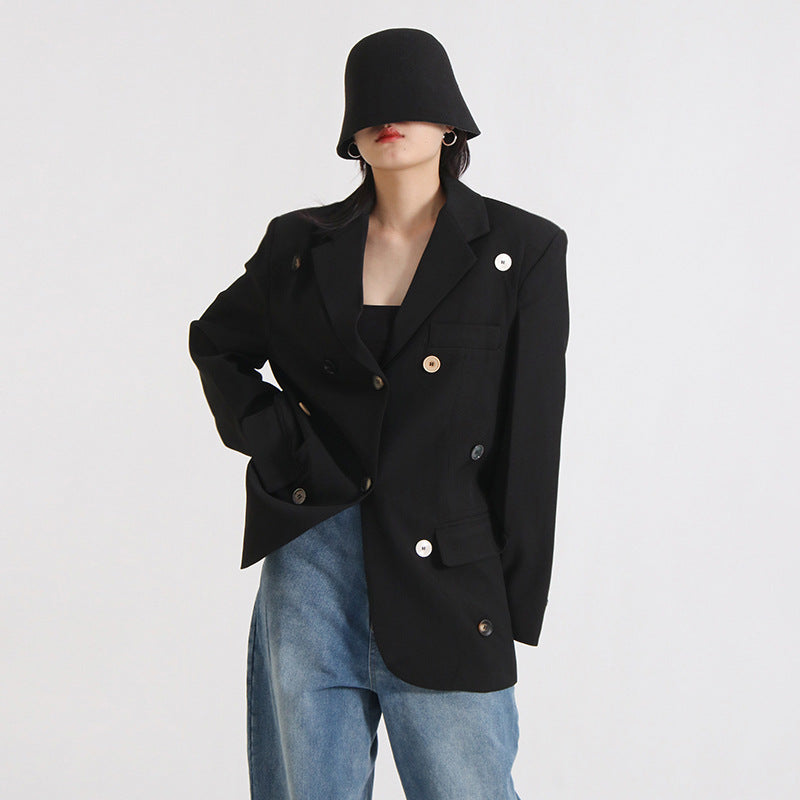 Gabriele – Oversize Blazerjacke Mit Goldenen Knöpfen