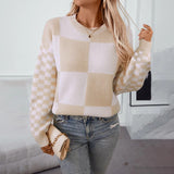 Zyain - Stylischer Karierter Herbst Pullover