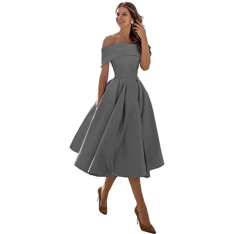 Henny - Edles trägerloses Partykleid aus Satin