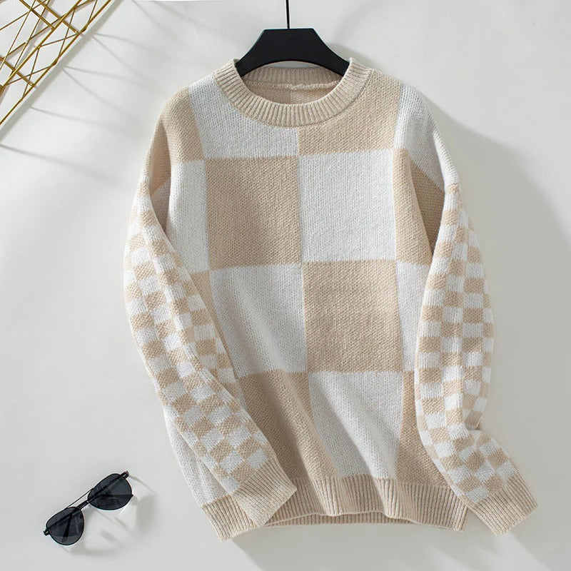 Zyain - Stylischer Karierter Herbst Pullover