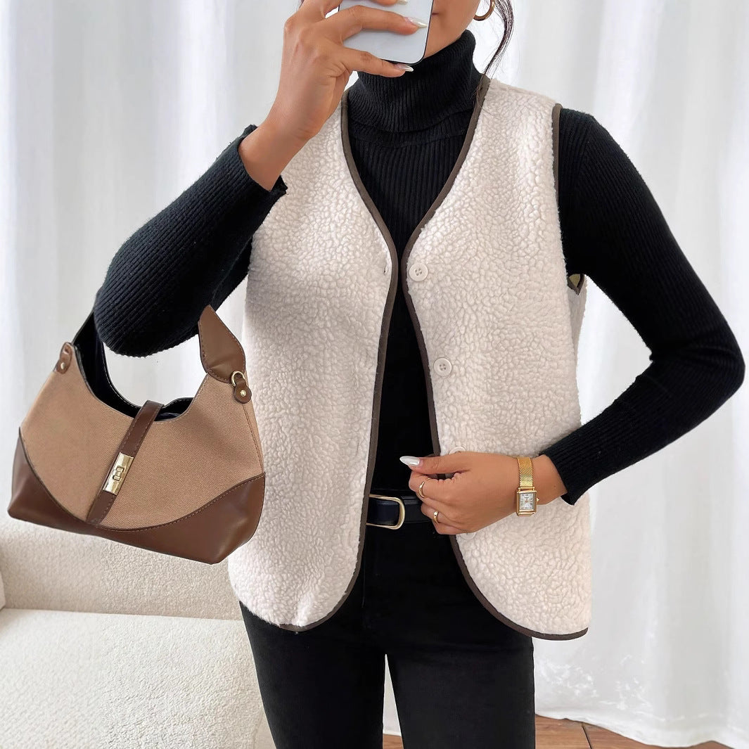 Diana – Kuschelige Weste Mit Praktischen Knöpfen