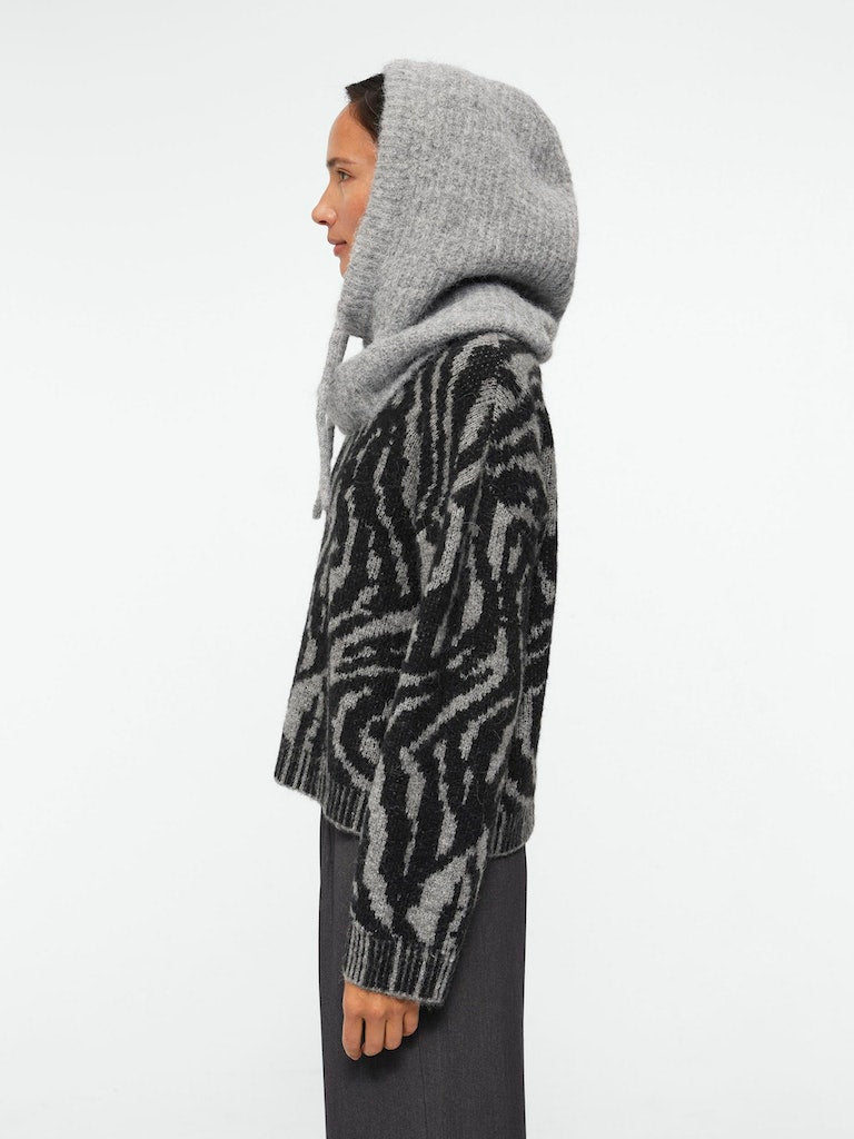 Objekt - Gestrickte Balaclava Hellgrau Melange 2