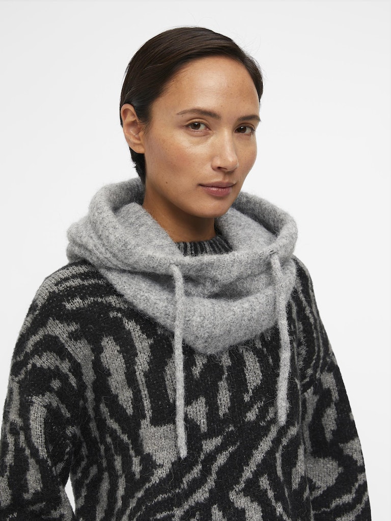 Objekt - Gestrickte Balaclava Hellgrau Melange 3