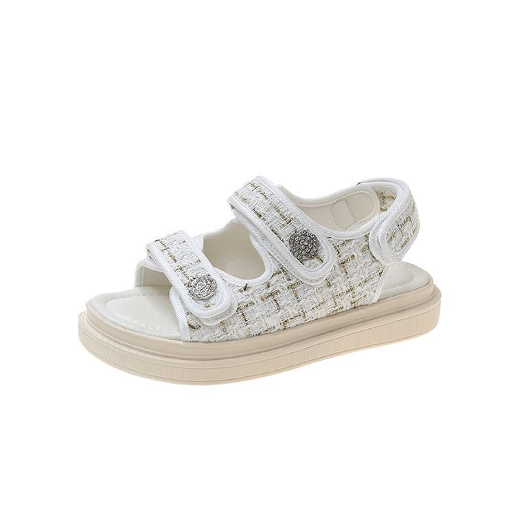 Olalla- Damen sommerliche Klettsandalen mit hochwertiger Fußbettpolsterung Beige 1