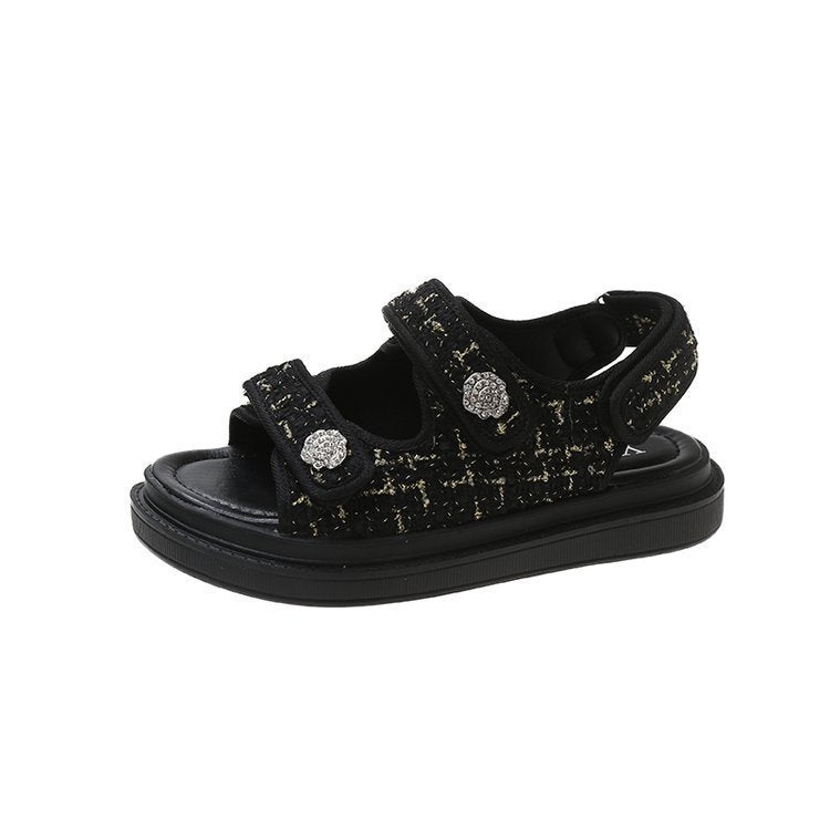 Olalla- Damen sommerliche Klettsandalen mit hochwertiger Fußbettpolsterung Schwarz 3