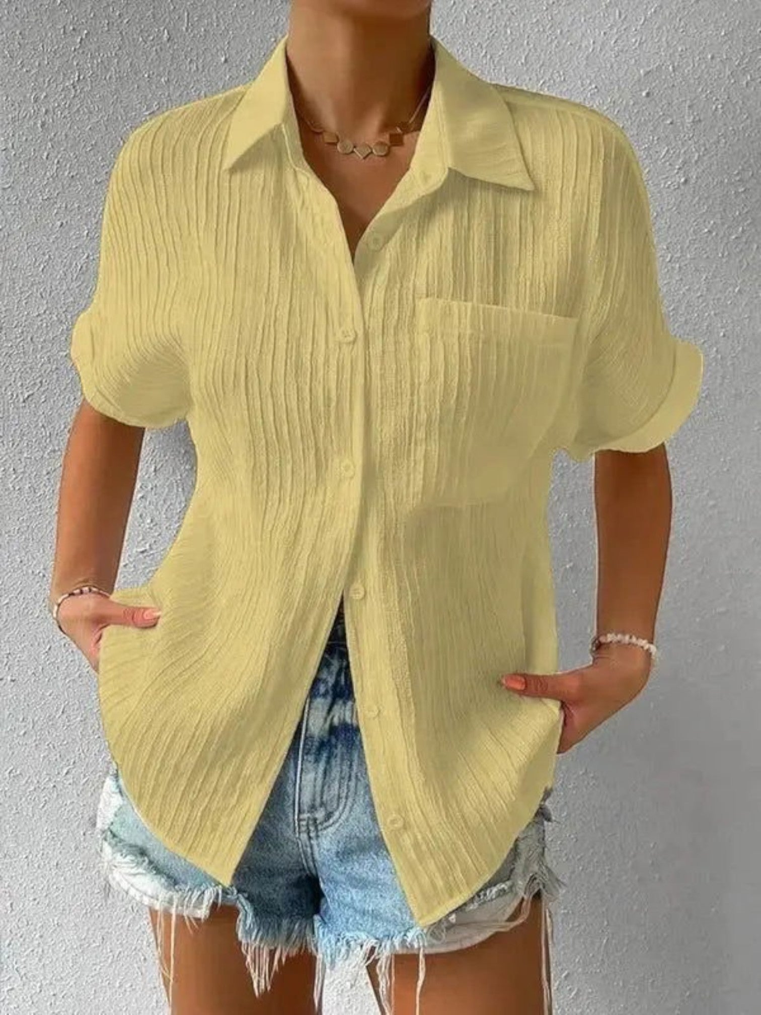 Oliva- Elegante Sommerbluse Für Damen Gelb
