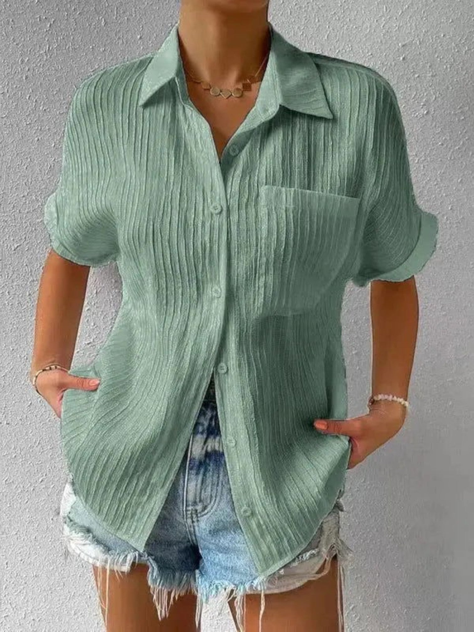 Oliva- Elegante Sommerbluse Für Damen Grün
