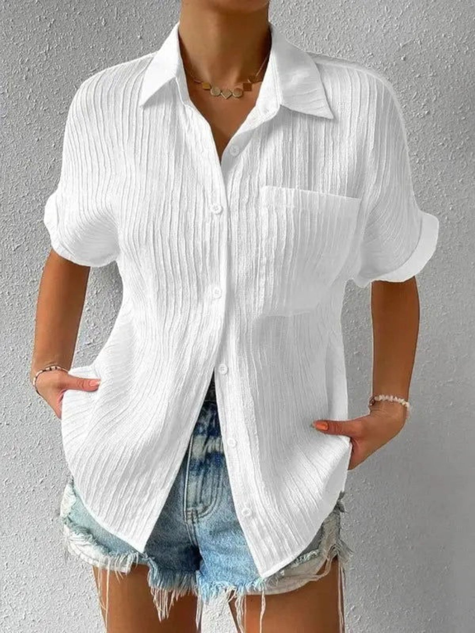 Oliva- Elegante Sommerbluse Für Damen Weiß