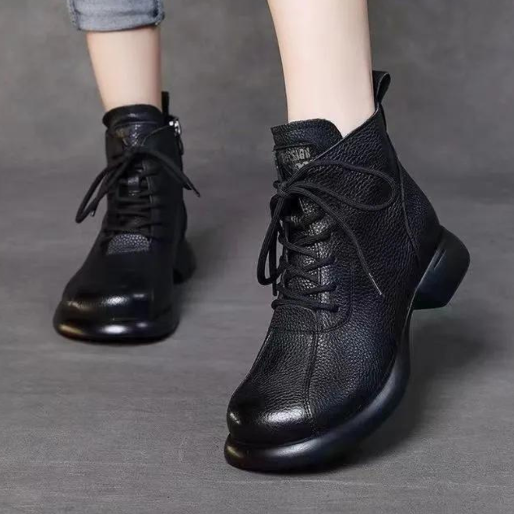 Olivia – Damen Schnürstiefel Retro Stil Elegant Lässig 2