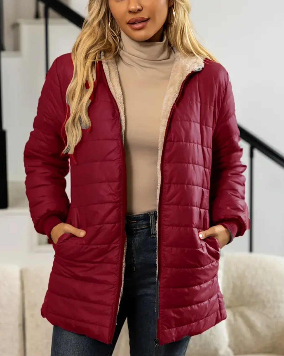Gesine - Gefütterte Damen Komfort Winterjacke Warm & Weich