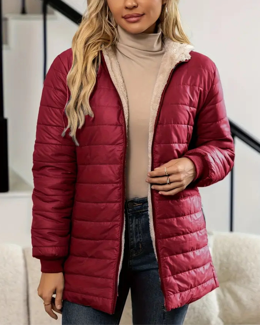 Gesine - Gefütterte Damen Komfort Winterjacke Warm & Weich