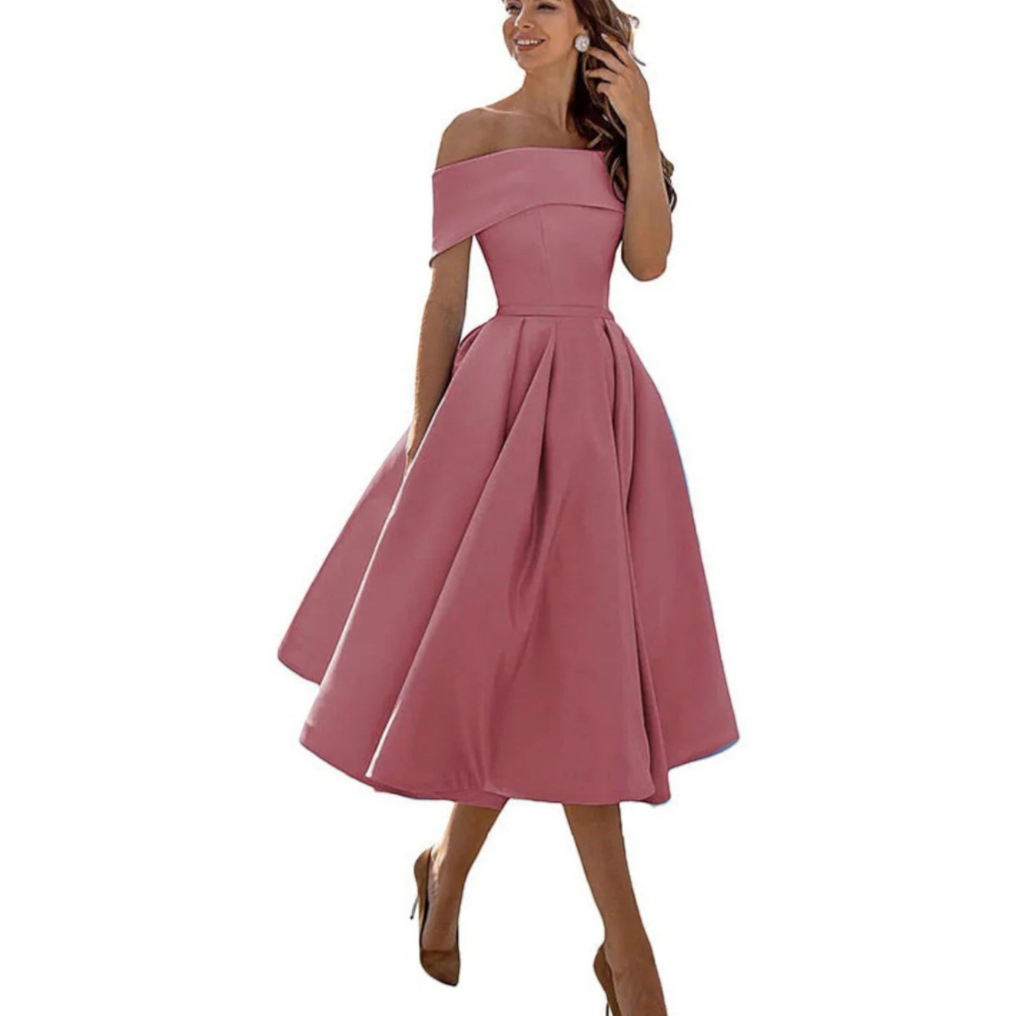 Ophélie- Schulterfreies Cocktailkleid Für Damen