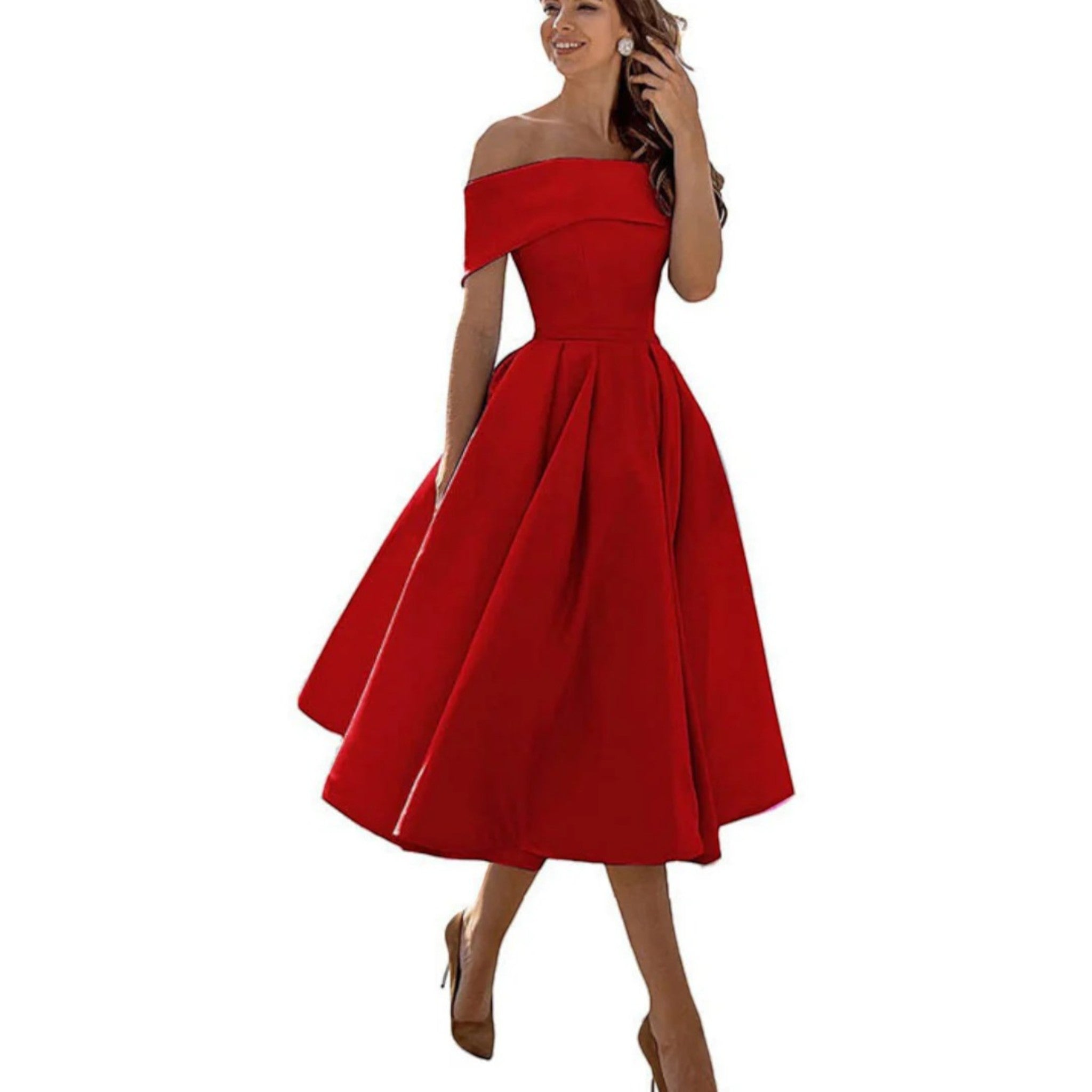 Ophélie- Schulterfreies Cocktailkleid Für Damen 10