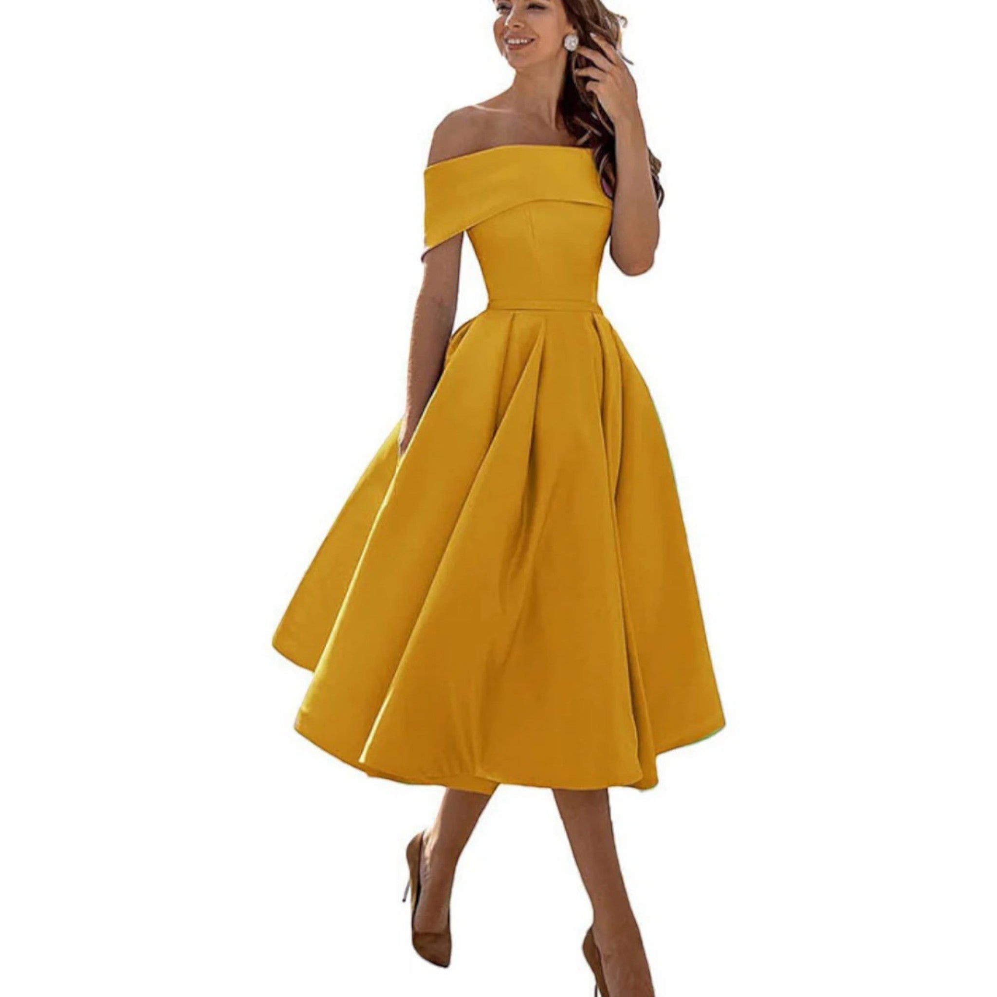 Ophélie- Schulterfreies Cocktailkleid Für Damen 14