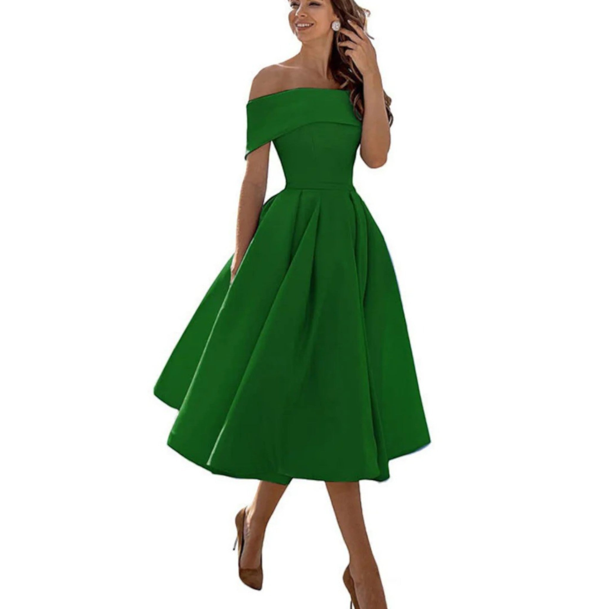 Ophélie- Schulterfreies Cocktailkleid Für Damen 2