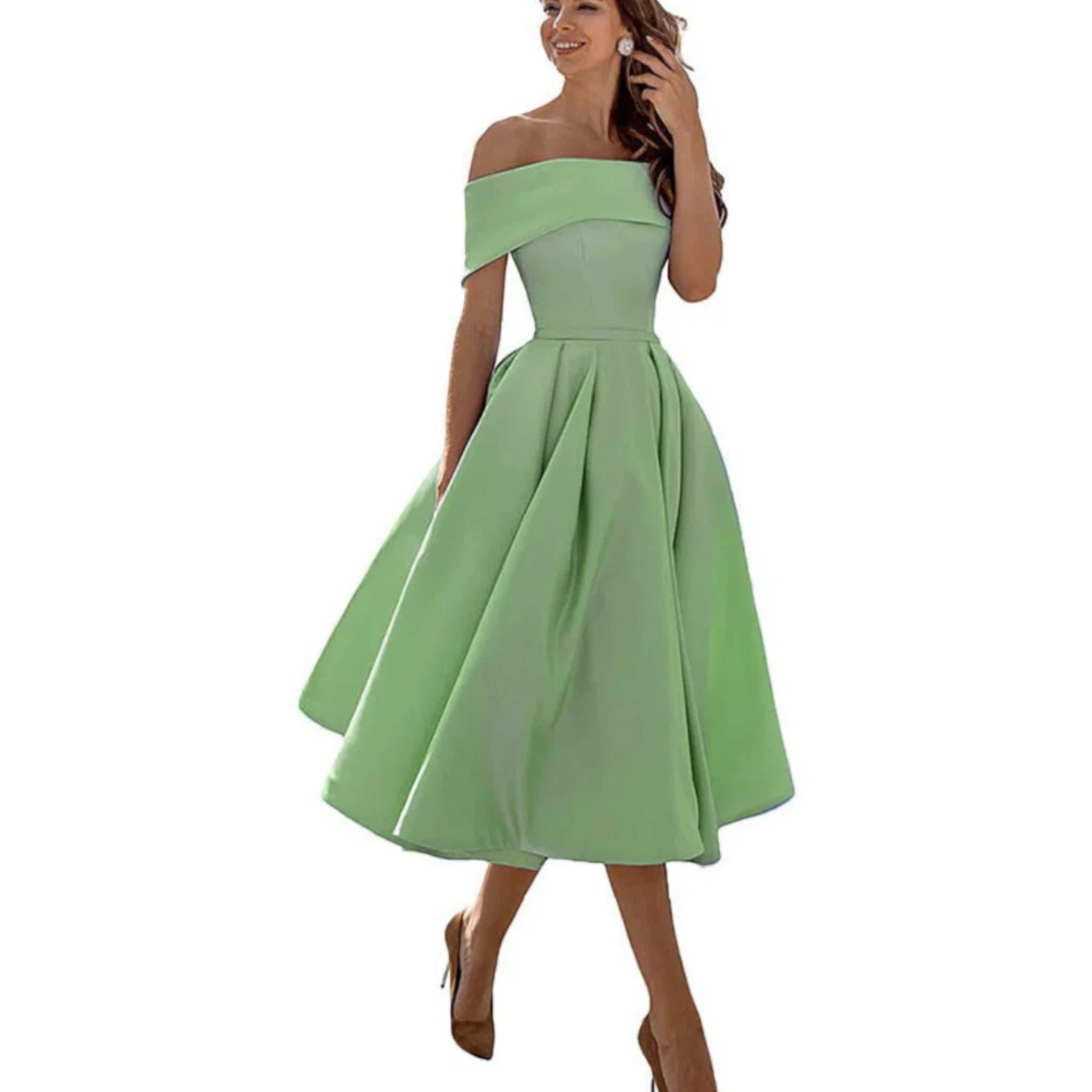 Ophélie- Schulterfreies Cocktailkleid Für Damen 3