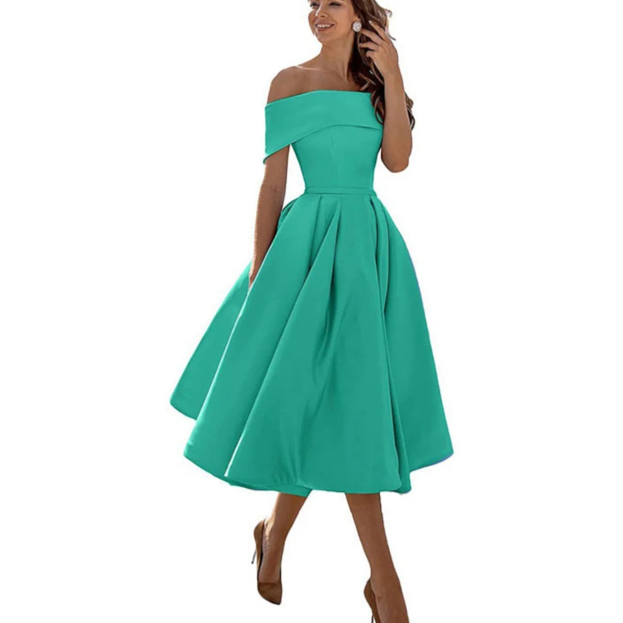Ophélie- Schulterfreies Cocktailkleid Für Damen 4