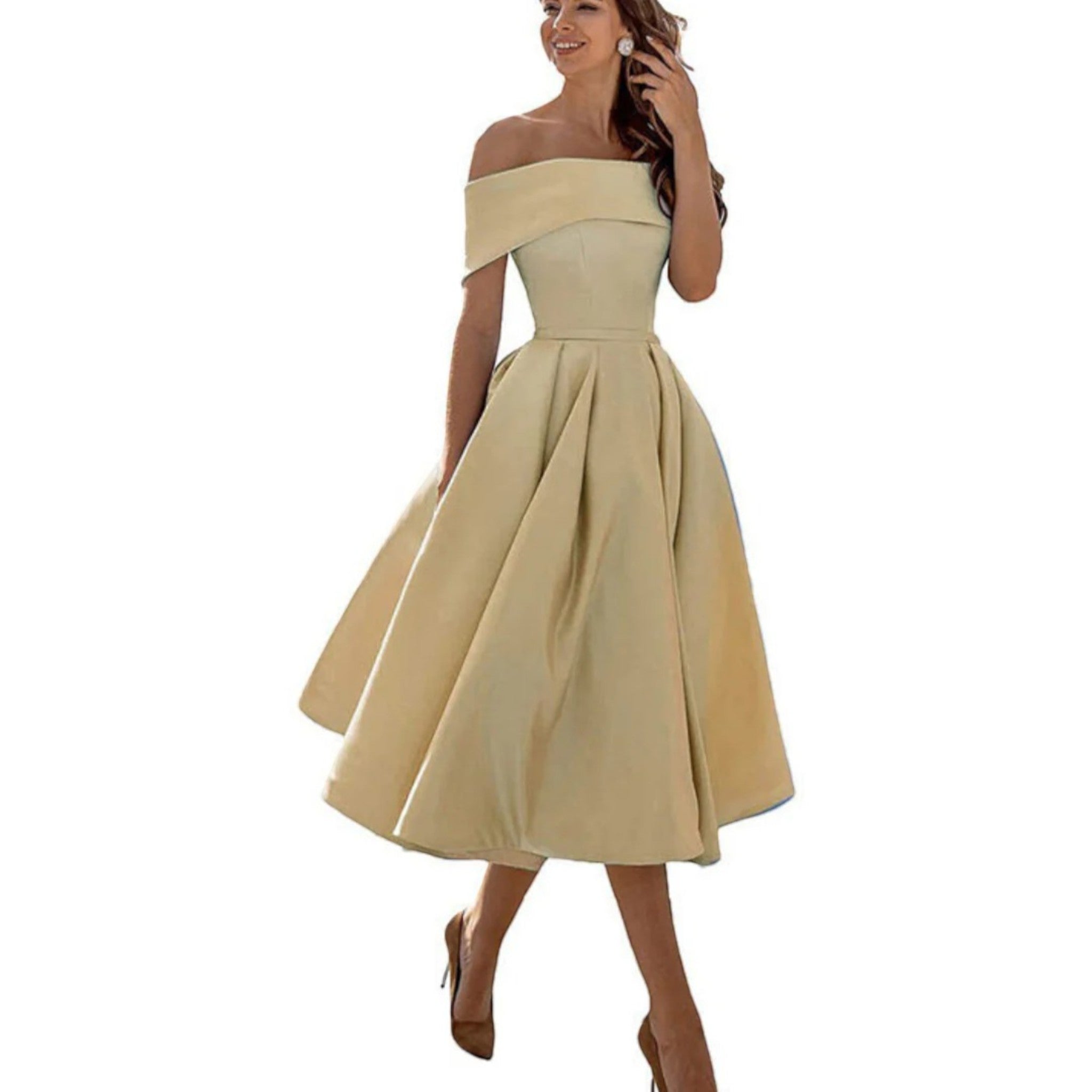 Ophélie- Schulterfreies Cocktailkleid Für Damen 5