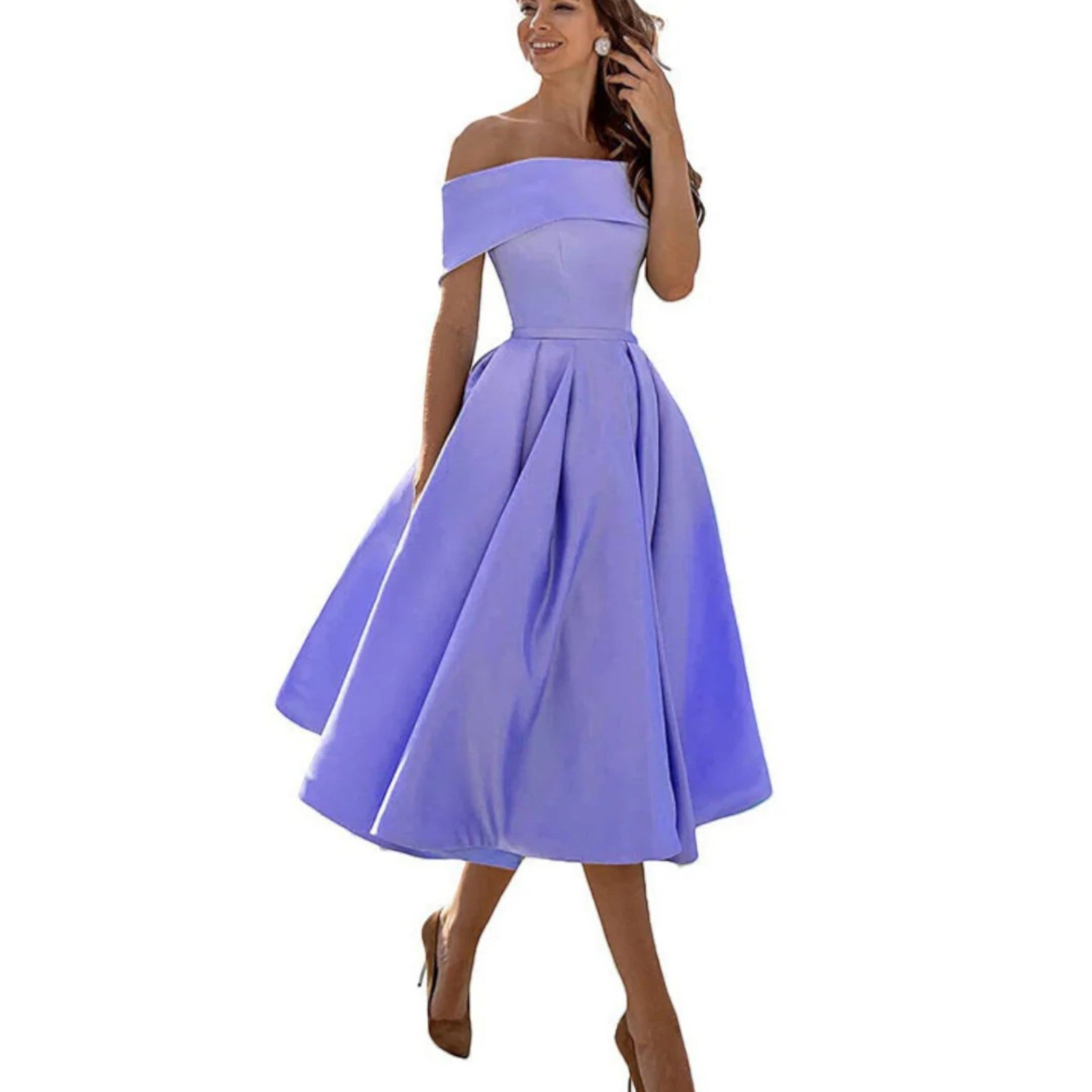 Ophélie- Schulterfreies Cocktailkleid Für Damen 6