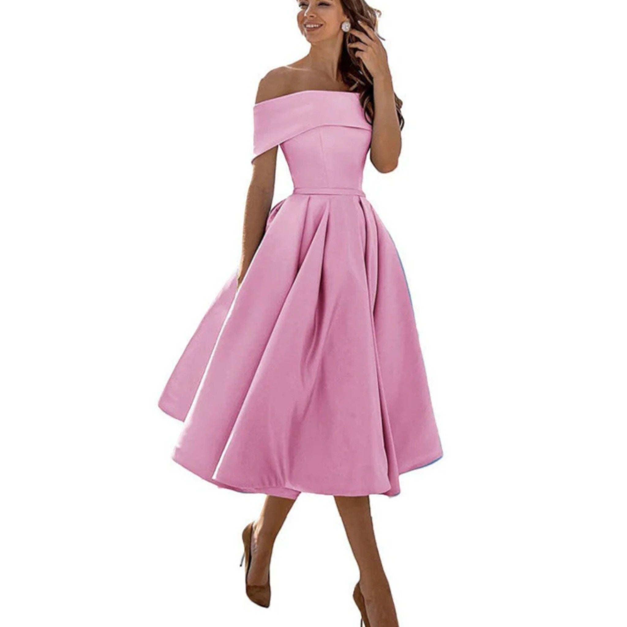 Ophélie- Schulterfreies Cocktailkleid Für Damen 8