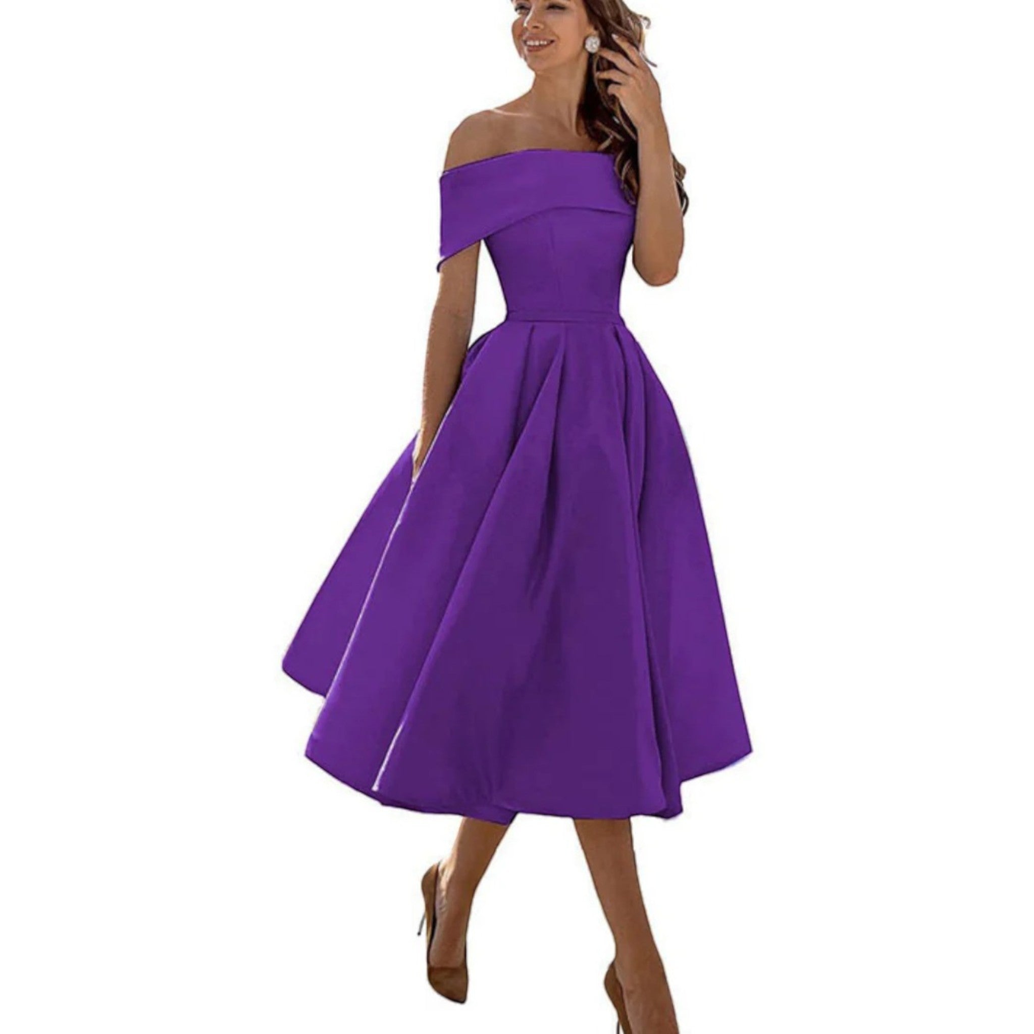 Ophélie- Schulterfreies Cocktailkleid Für Damen 9