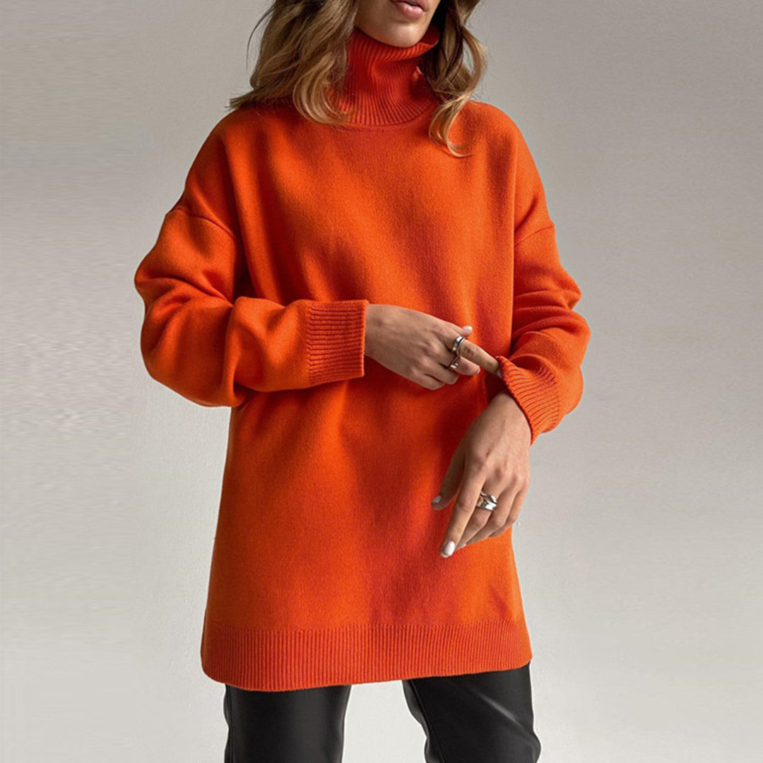 Thea – Eleganter Rollkragenpullover mit Seitenschlitz
