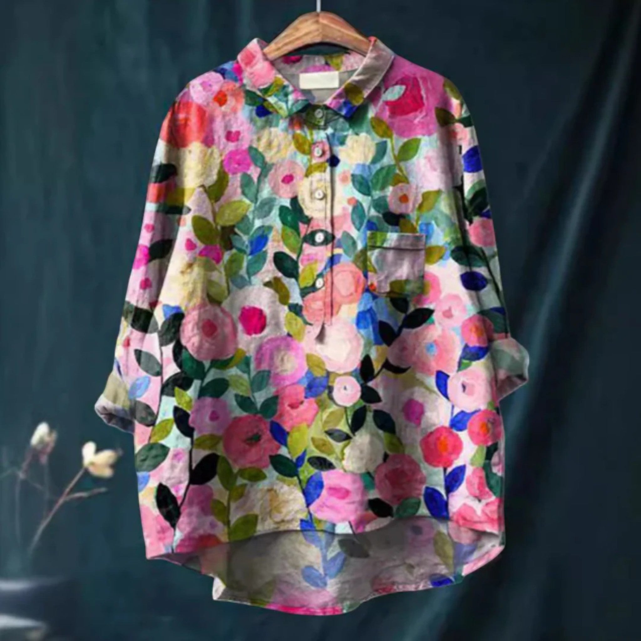 Orinthia- Lässige Bluse Mit Blumendruck Für Damen Rosa 1