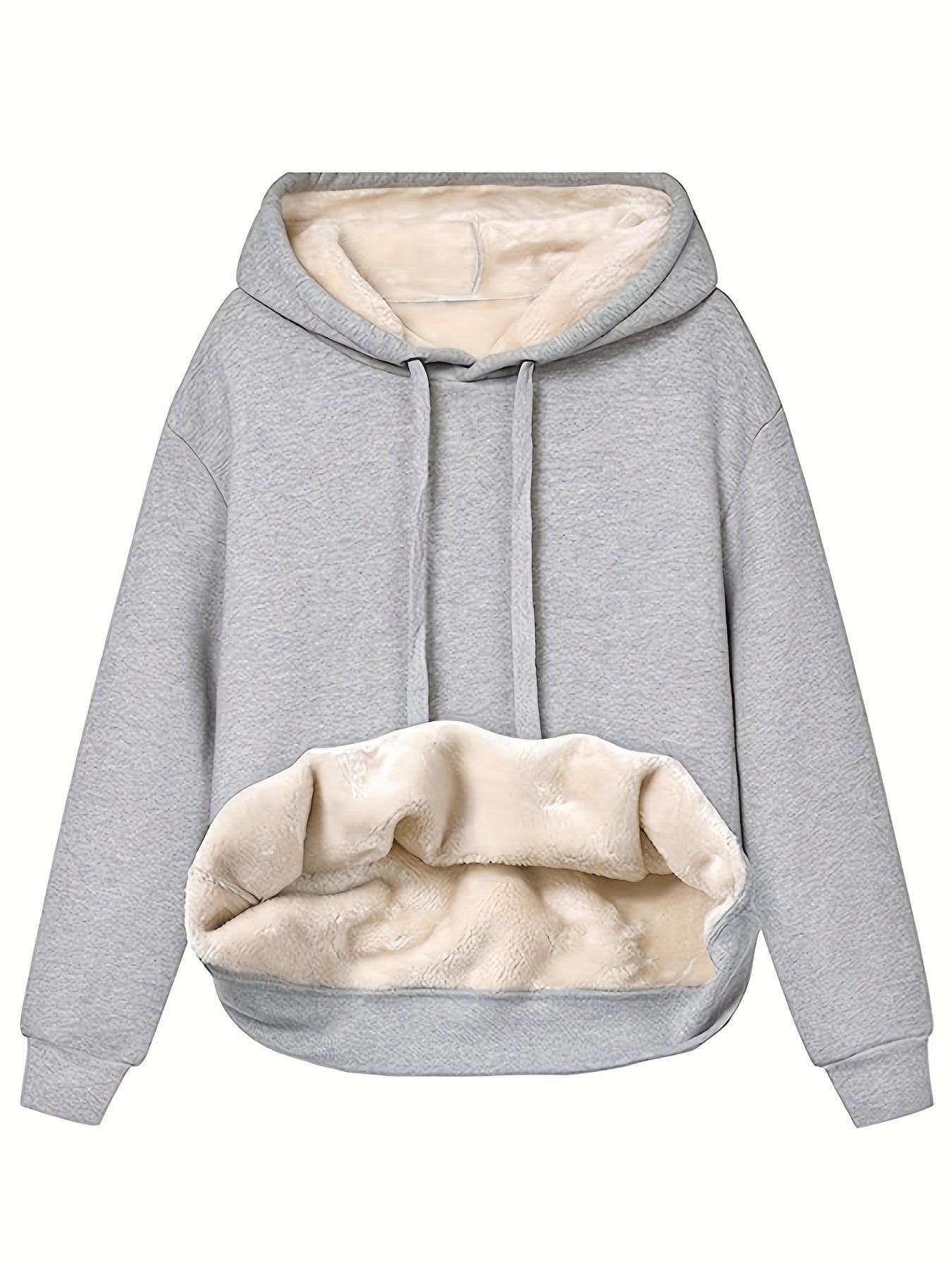 Ortwin - Warmer Fleece Hoodie für Herren Hellgrau