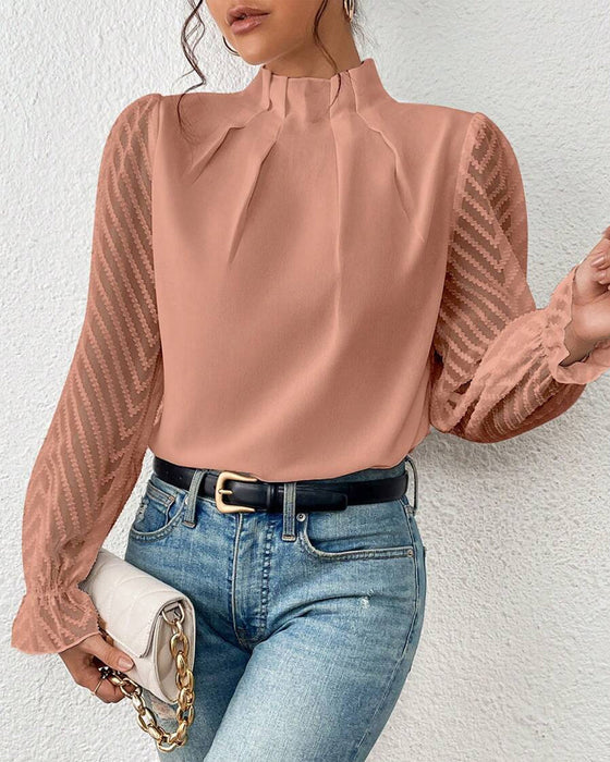 Ovidia - Elegantes und langärmeliges Damen-Oberteil im maritimen Stil Rosa