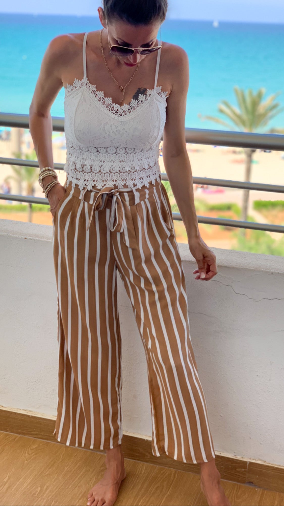 Palmira- Crop Top aus Spitze in Weiß  6