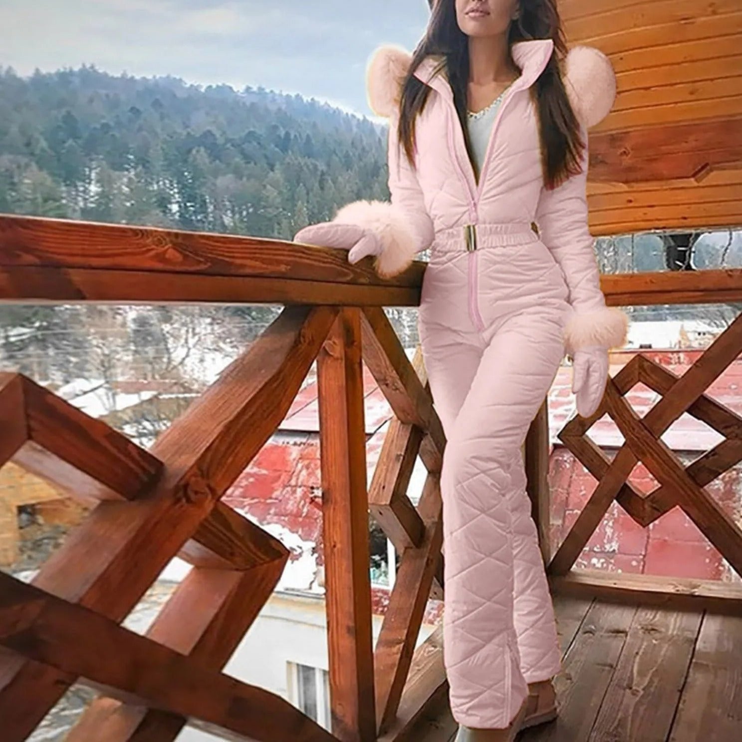 Patrizia - Stilvoller Winter Skianzug mit Reißverschluss Rosa