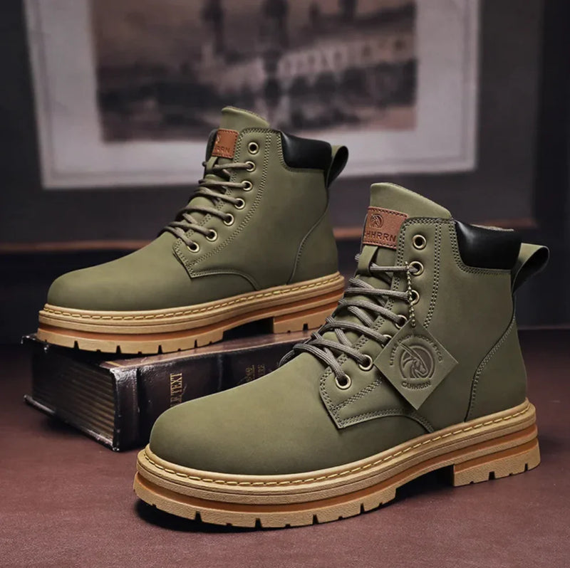 Paul - Wasserdichte Herren Schnürstiefel mit Komfortsohle Grün