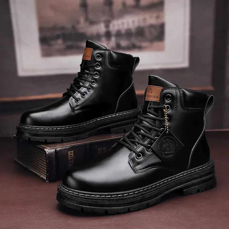 Paul - Wasserdichte Herren Schnürstiefel mit Komfortsohle Schwarz