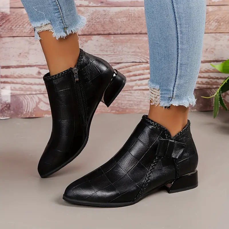 Pauli - Vintage Damen Stiefeletten mit Absatz Schwarz  