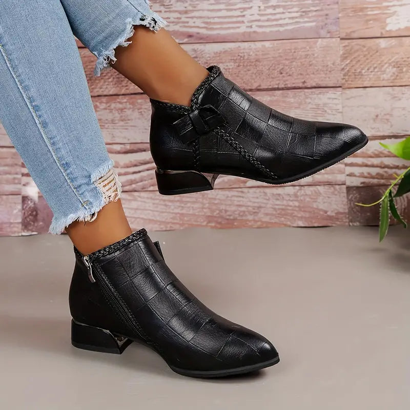 Pauli - Vintage Damen Stiefeletten mit Absatz Schwarz  