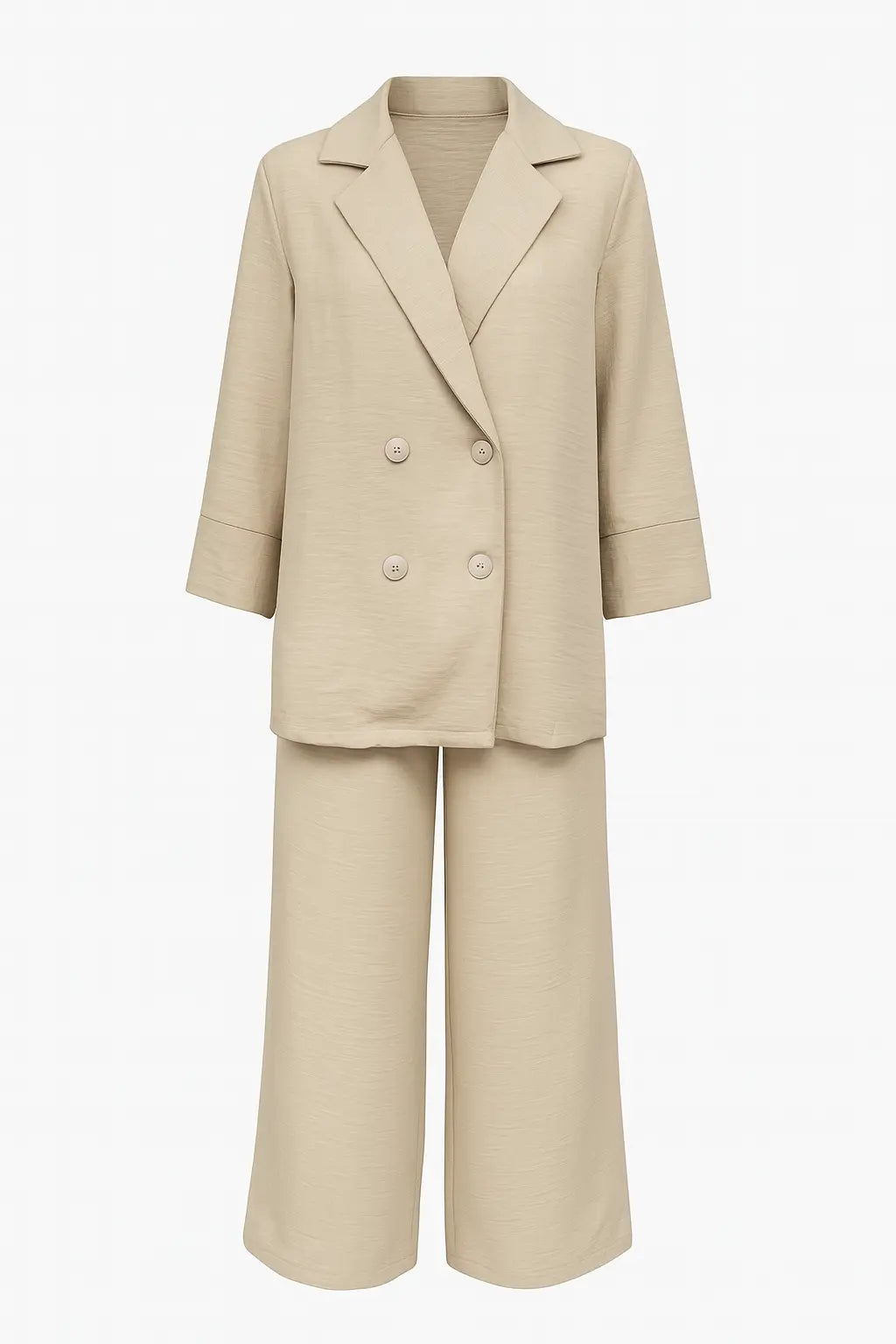 Paulie - Zweireihiger Anzug mit Kordelzughose Beige