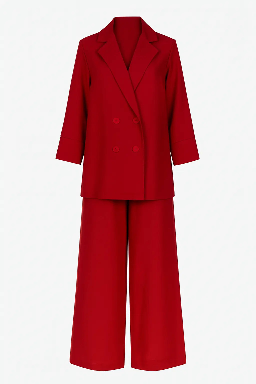 Paulie - Zweireihiger Anzug mit Kordelzughose Rot