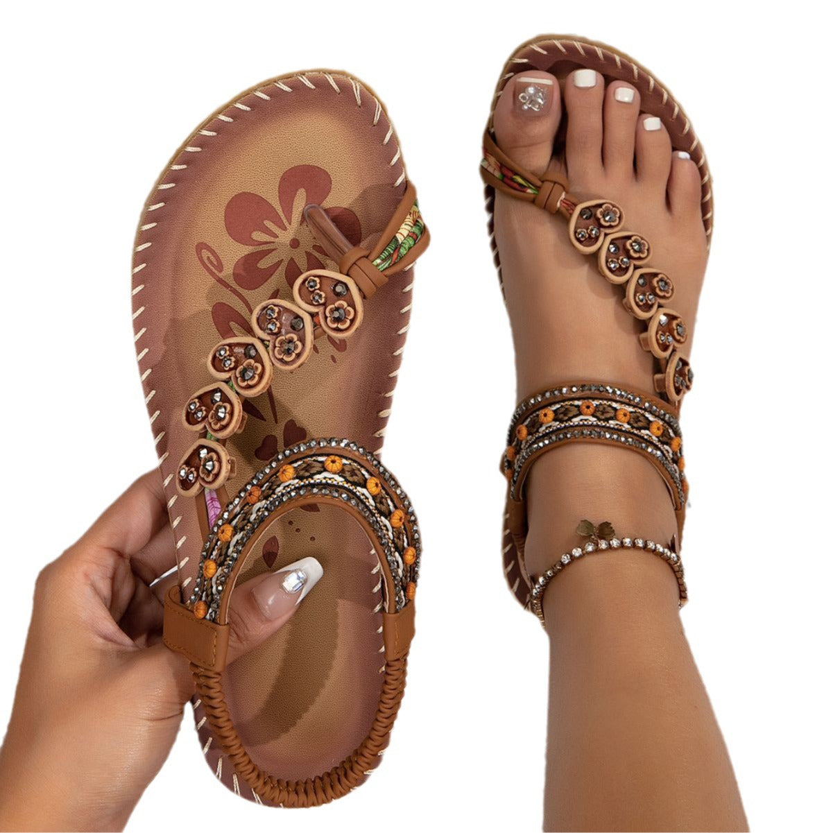 Pauline- Damen Sandalen Karamell 4