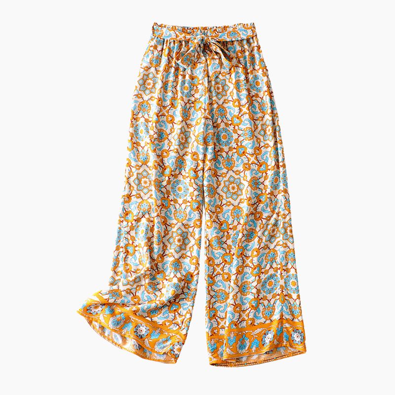 Pavlina- Geblümte hose damen boho Gelb