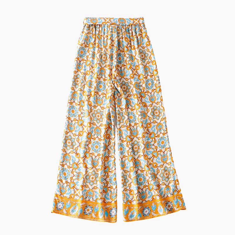Pavlina- Geblümte hose damen boho Gelb 1