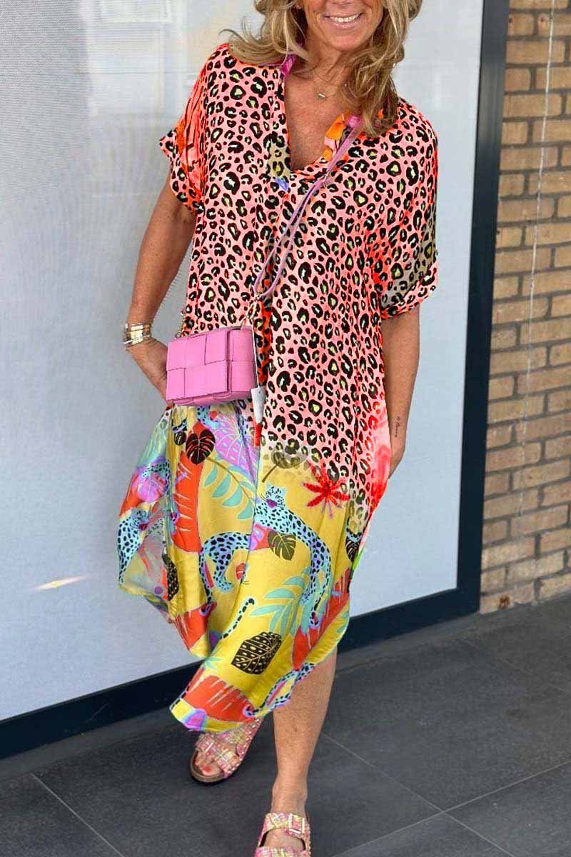 Peggy - Freizeitkleid mit Leopardenmuster Orange