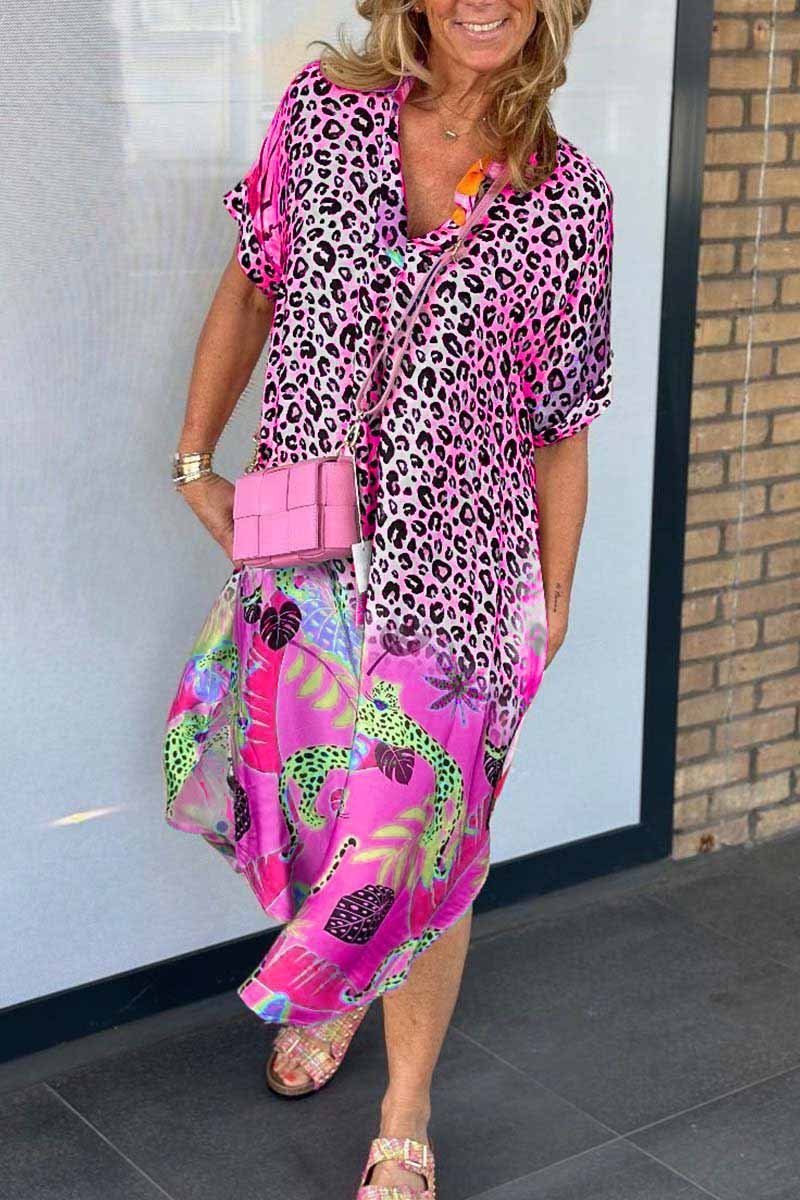 Peggy - Freizeitkleid mit Leopardenmuster Rosa