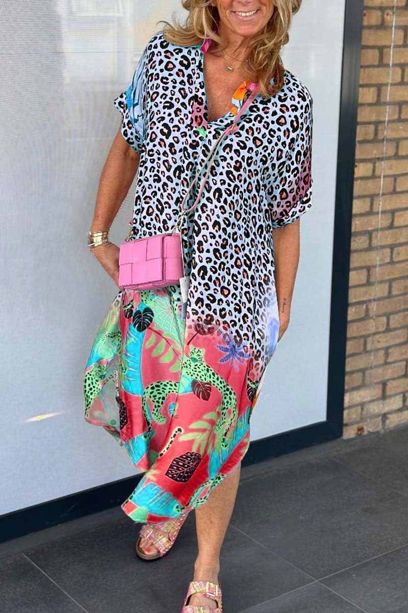Peggy - Freizeitkleid mit Leopardenmuster blau