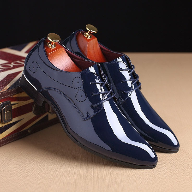 Pelle - Elegante Herren-Schnürschuhe mit spitzer Kappe für den Blau