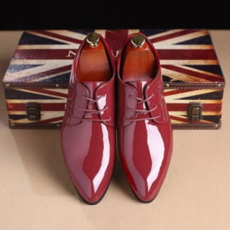 Pelle - Elegante Herren-Schnürschuhe mit spitzer Kappe für den Rot